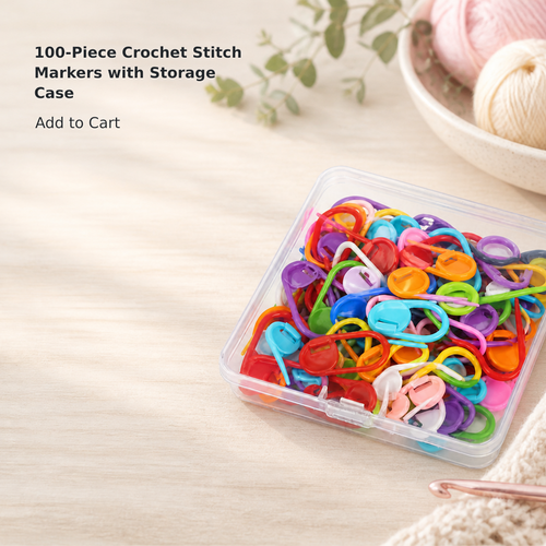 100-Piece Locking Stitch Marker Set with Storage Case