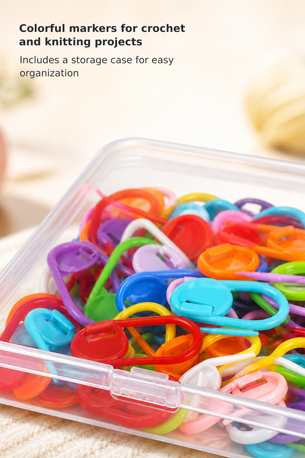 100-Piece Locking Stitch Marker Set with Storage Case